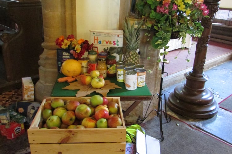The children then treated their families and carers to a harvest service led by Reverend Helene Stainer in St. Peter's Church, Langford Budville.                     